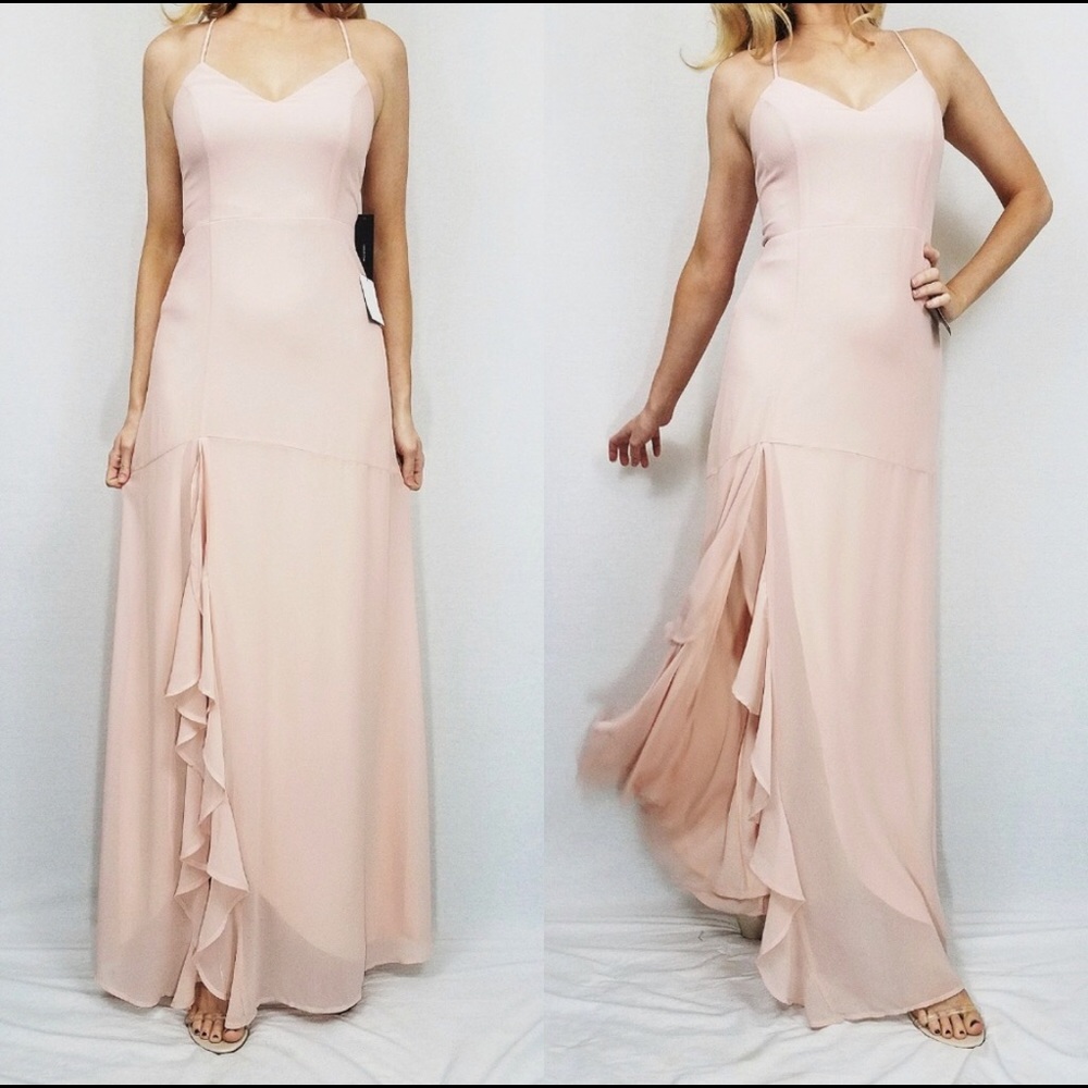 Lulus Luxurious Love Blush Lace-up Maxi Dress